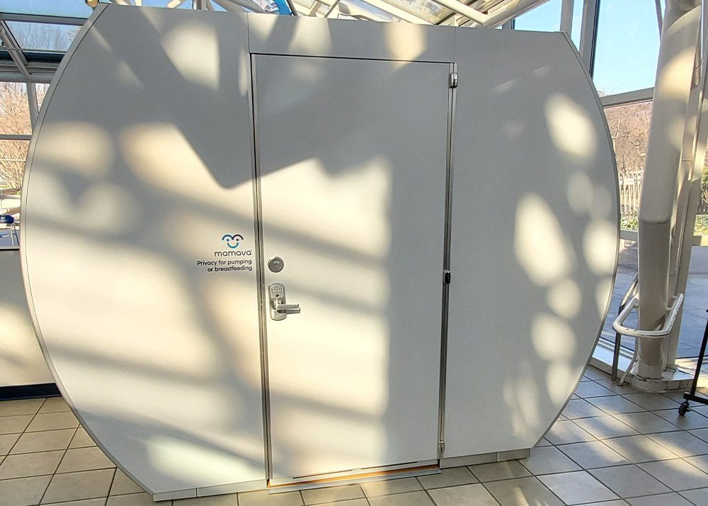 privacy mamava lactation pod installed in a common area
